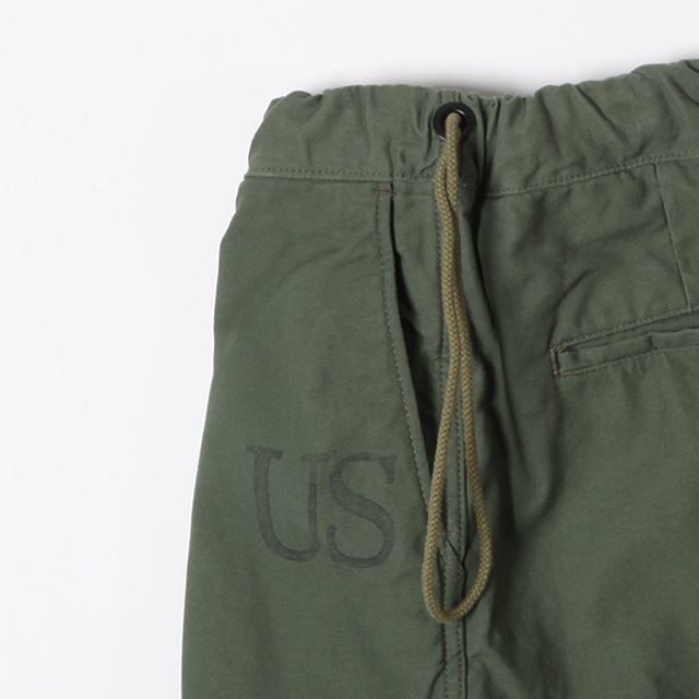 DEFORMER DRAWSTRING SHORT PANT EX.U.S.MILITARY BAGS BARRACKS DEADSTOCK  #OLIVE [3007]