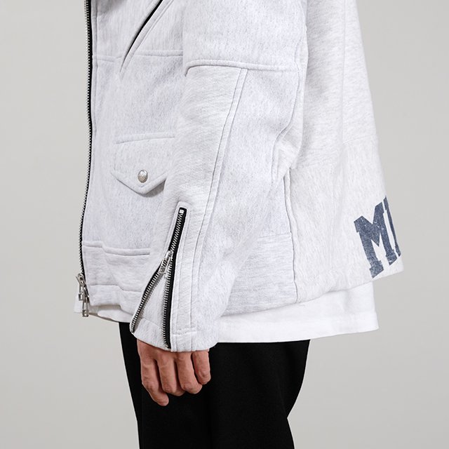 OVERSIZED RIDERS JACKET #SWEAT size:M [OP-397]