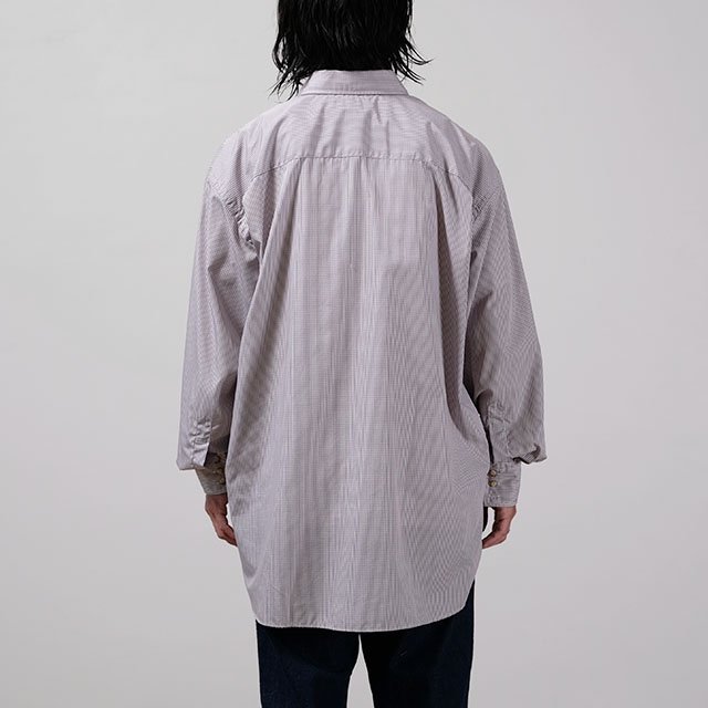 Marvine Pontiak shirt makers Fly Front 3 Button SH #Brown×WH CH [MPSM