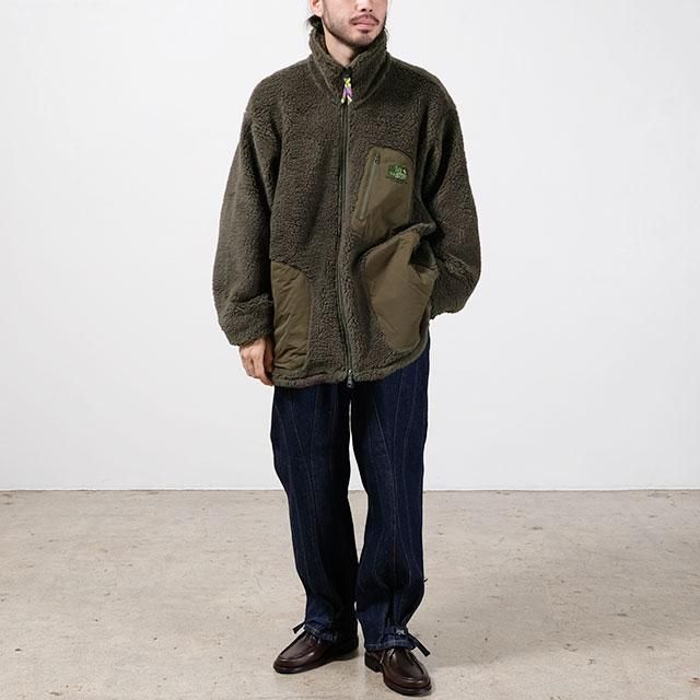 is-ness THE HOLY - MOUNTAIN FLEECE JACKET #KHAKI [1003AWJK05 