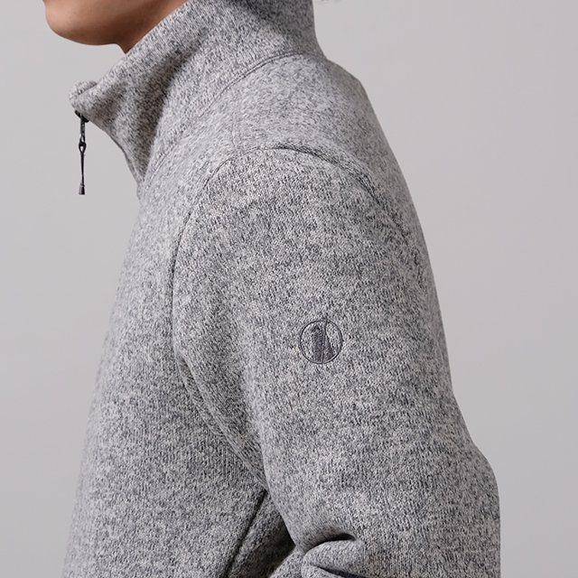 Monk Zip Sweater #Light Grey Melange