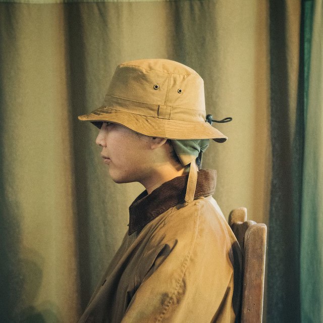 PORTRAITE Bucket Hat #Khaki Brushed Twill [112-EQ]｜Silver and