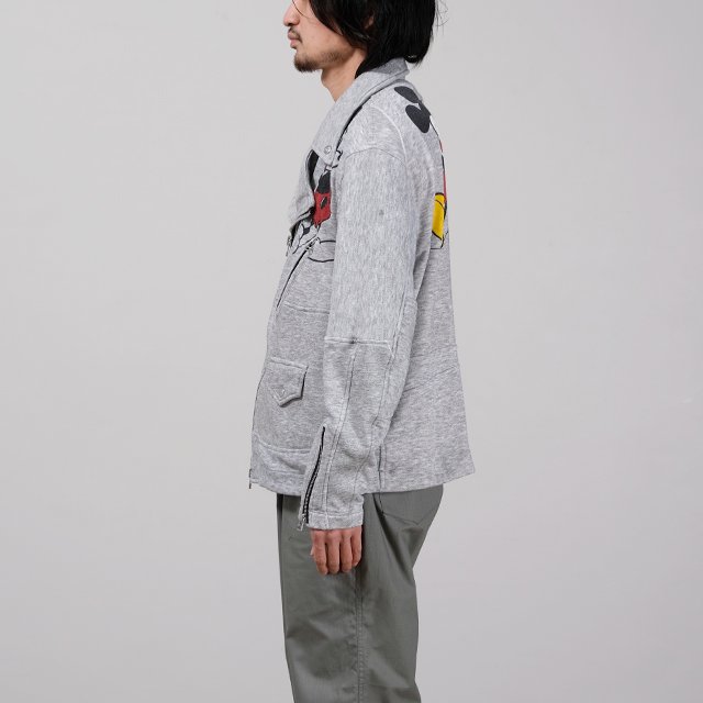 OLD PARK OVERSIZED RIDERS JACKET #SWEAT size:M [OP-397]｜Silver