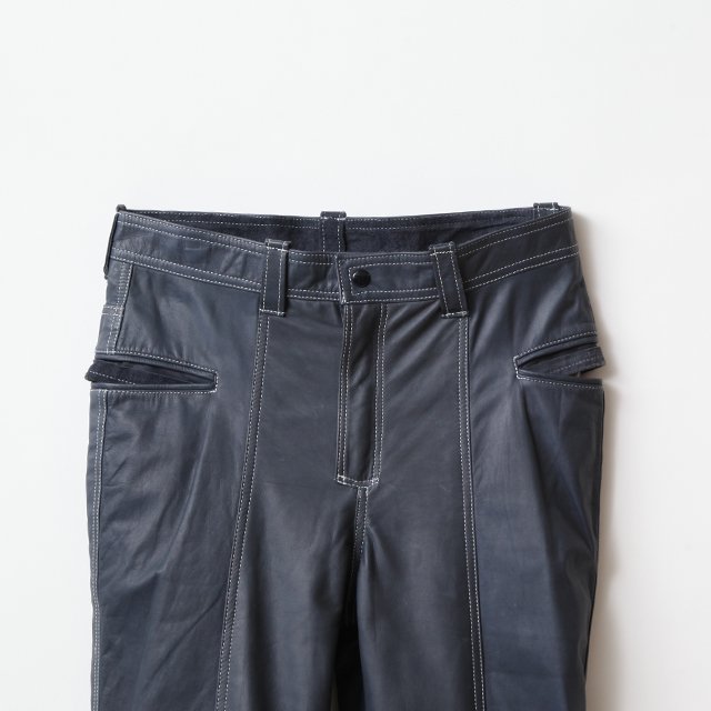 REVERSIBLE LEATHER PANTS #BLACK [MID22SS-P05]