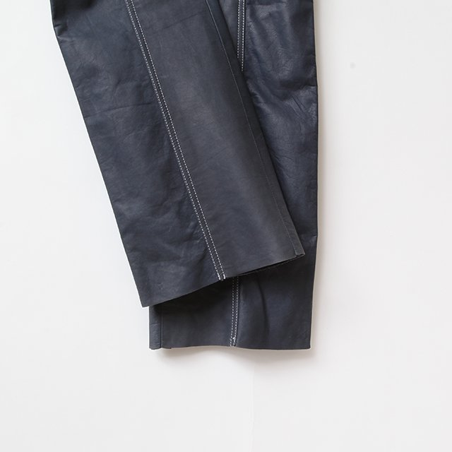 REVERSIBLE LEATHER PANTS #BLACK [MID22SS-P05]