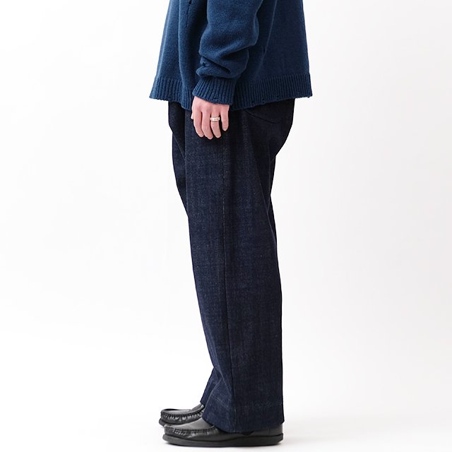 DENIM TROUSERS ORGANIC SELVEDGE DENIM #INDIGO [O13TR2]