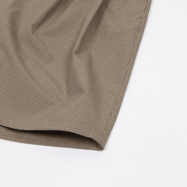 PLEATED SUITPANTS SHORTS #BROWN/GREEN CHECK [GP.01.06.06.02]