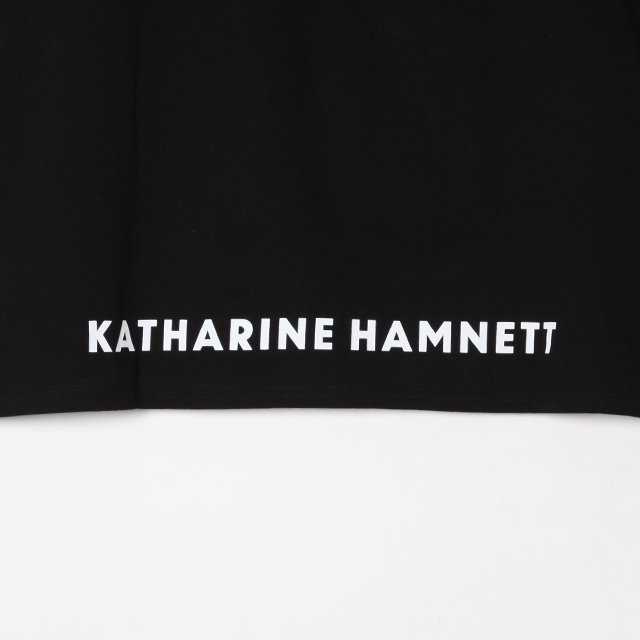 KATHARINE HAMNETT SLOGAN BIG TEE #BLACK [163646533]｜Silver and ...