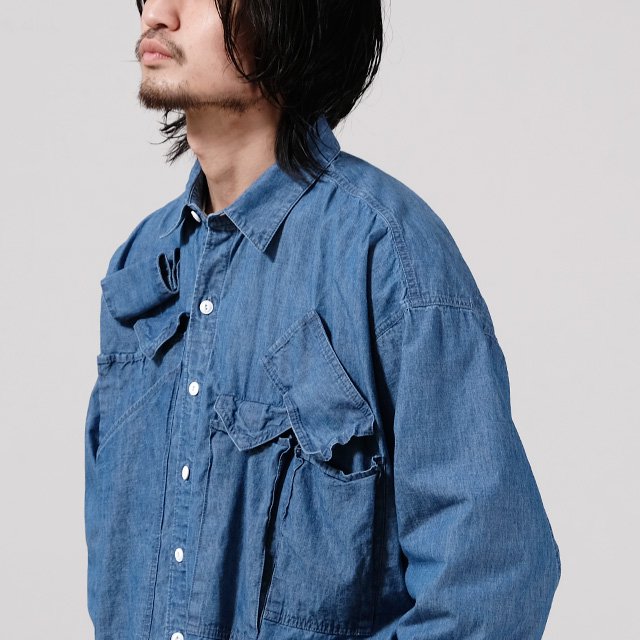 MALUTI POCKET DENIM SHIRT #LIGHT BLUE [KH-22SS-04]