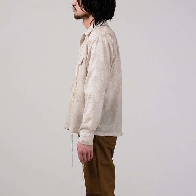 LACE OPEN-COLLAR SHIRT #IVORY [MID22SS-SH03A]