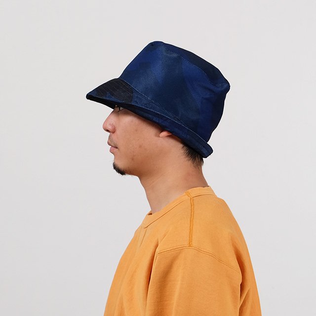 Bucket Hat - Poly Seagull Print Oxford #Navy [LN284]