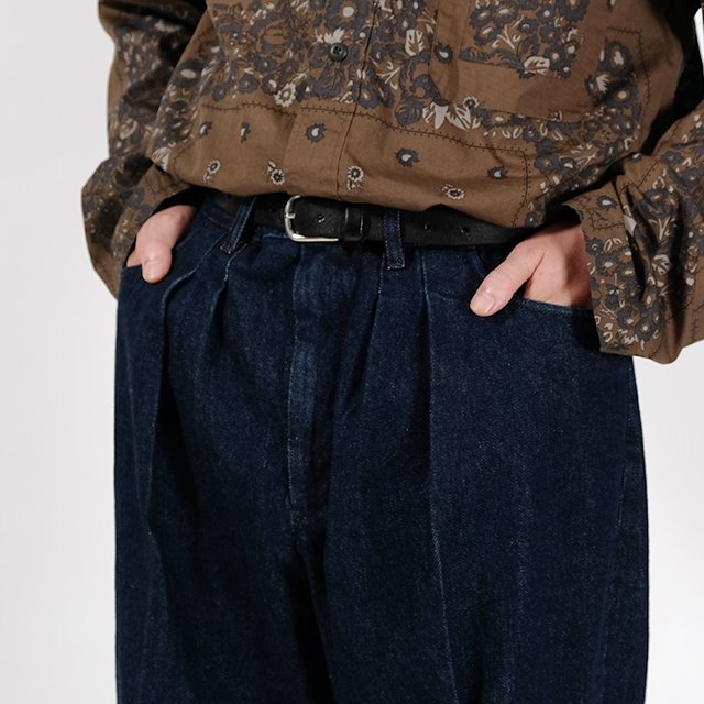 Two-tuck Wide Tapered Pants - 13OZデニム ムラ糸デニム #NAVY [FR0202-M4008]