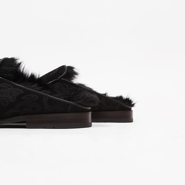 VELVET MULE with FUR #BLACK [500-21300]