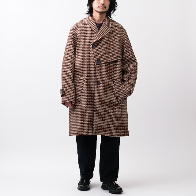 Asymmetry Check Coat #B-Block Check [22WCM-C04102]