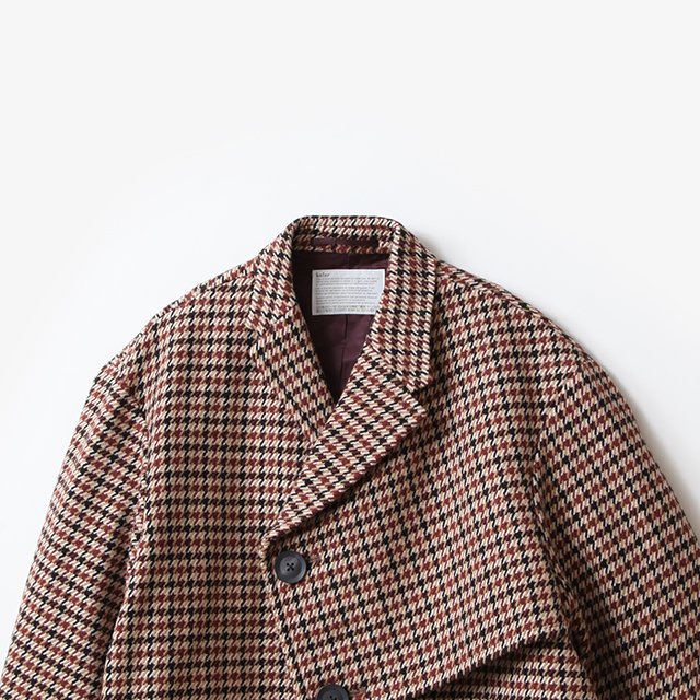 Asymmetry Check Coat #B-Block Check [22WCM-C04102]