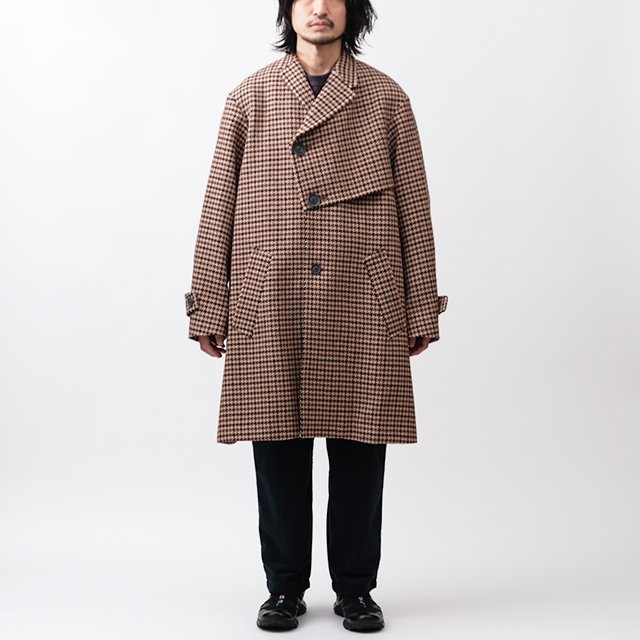 Asymmetry Check Coat #B-Block Check [22WCM-C04102]