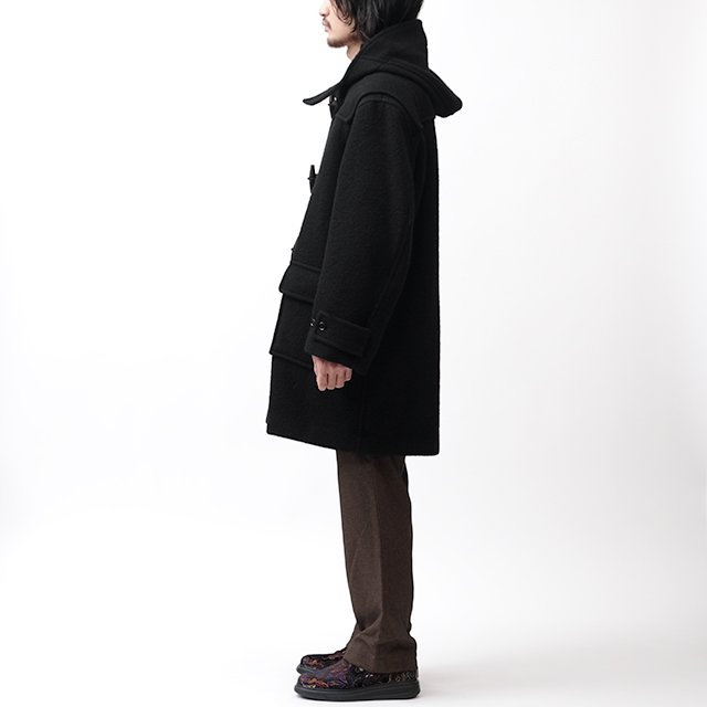 Wool Melton Duffle Coat SG - MID LENGTH #Black [bROOTS22FSG01]