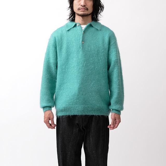 激安特価品』 BRUSHED SUPER KID MOHAIR KNIT POLO size www.m