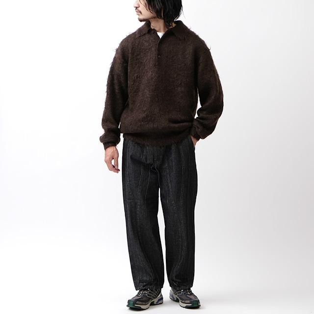 BRUSHED SUPER KID MOHAIR KNIT POLO studioarabiya.com