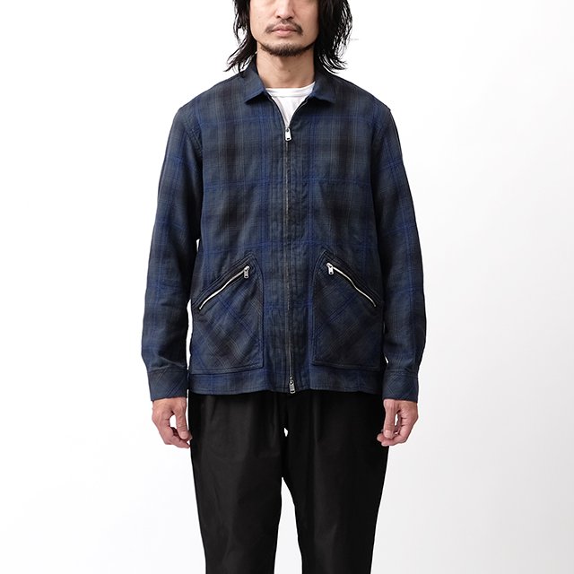 RANCHER SHIRT JACKET C/W TWILL OMBRE PLAID #NAVY [NN-SJ4201]