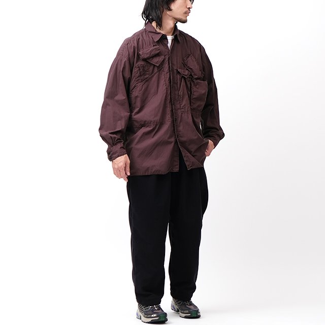 ORGANIC COTTON MULTI POCKET SHIRT #BURGUNDY [164585518]