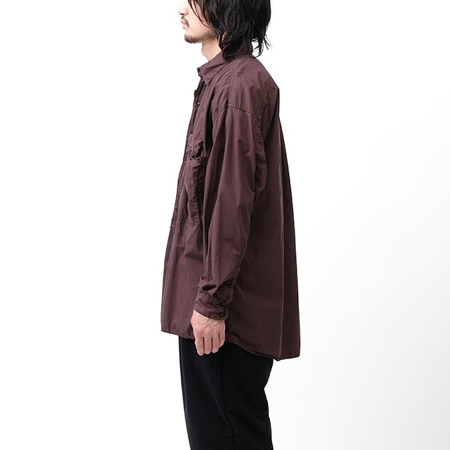 KATHARINE HAMNETT ORGANIC COTTON MULTI POCKET SHIRT #BURGUNDY