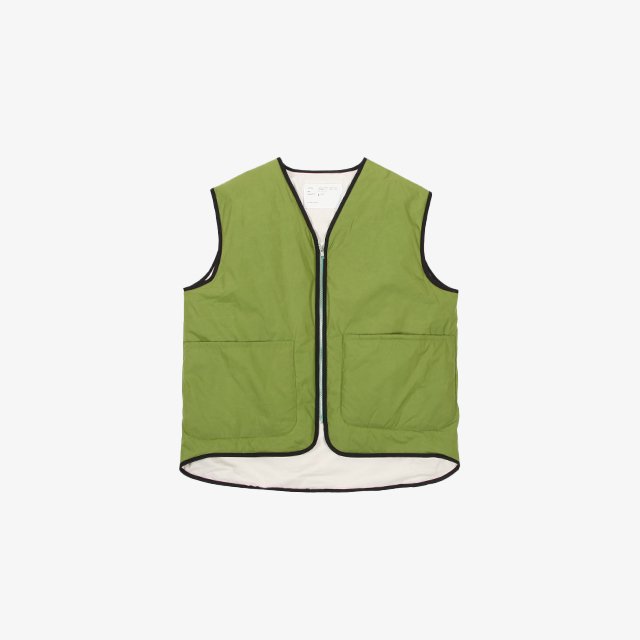 CAMIEL FORTGENS ZIP VEST - TECHNICAL POLYESTER #LIME GREEN [CF