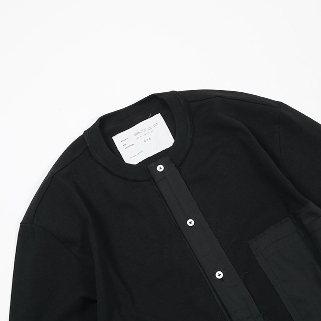 LS BUTTON TEE - JERSEY #SHIRTING BLACK [CF.14.01.03.01]