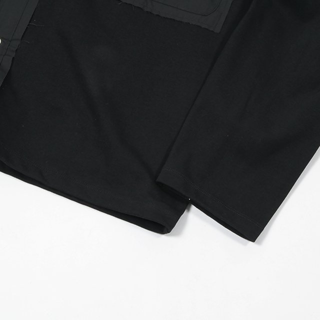 LS BUTTON TEE - JERSEY #SHIRTING BLACK [CF.14.01.03.01]