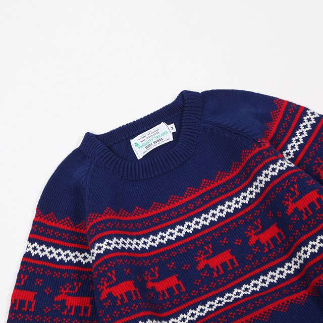 NORDIC CREW NECK SWEATER #NAVY