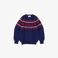 MORIARTY SWEATER NORDIC CREW NECK SWEATER #NAVY