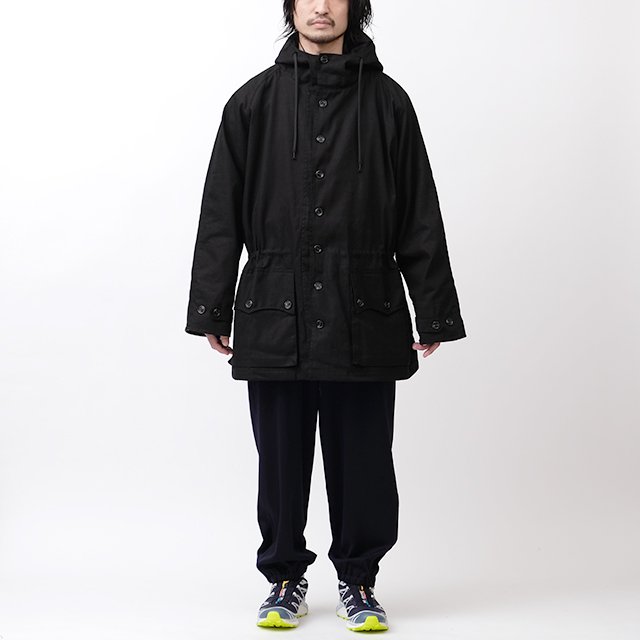 PORTRAITE Hooded Coat #Black Canvas [006-EQ]｜Silver and