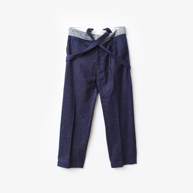 SUSPENDERS SLACKS DENIM #INDIGO [MID22AW-PT01A]