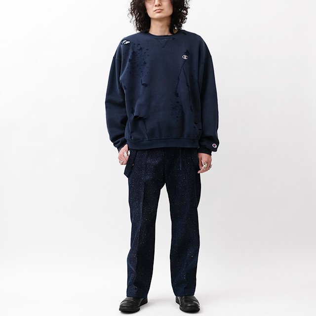 SUSPENDERS SLACKS DENIM #INDIGO [MID22AW-PT01A]