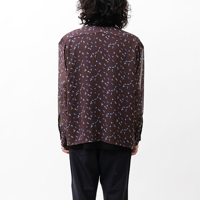 Needles Classic Shirt - Poly Chiffon/Floral Printed #Brown [MR166