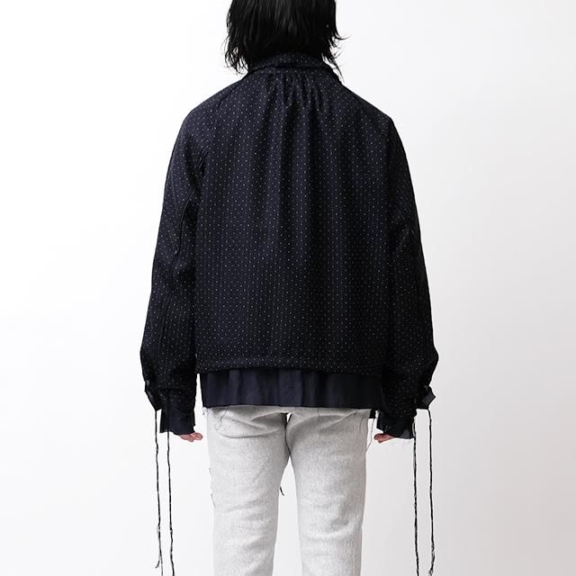 Midorikawa DRIZZLER SHIRTS - WOOL DOTS #NAVY DOTS [MID22AW-JK06