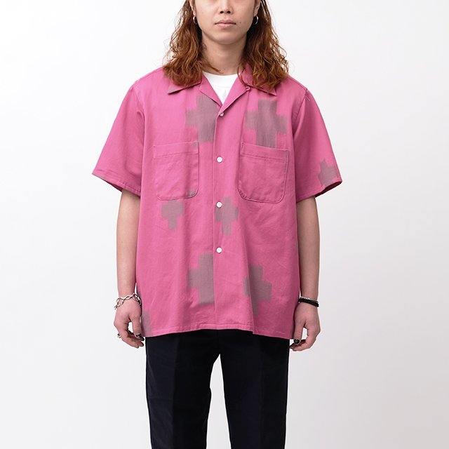 Needles S/S One-Up Shirt - C/L Kimono Jq. #Pink Cross [MR102