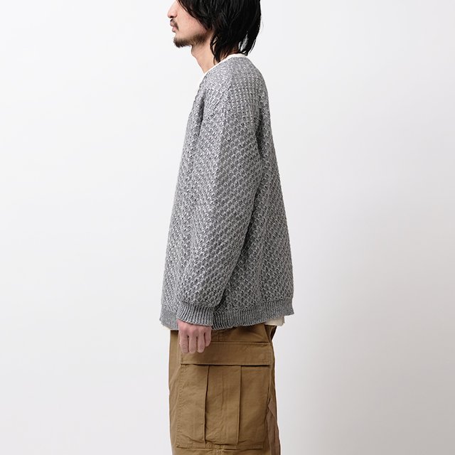 Loose Neck Paesina Knit #Blue Gray [AY12-29]