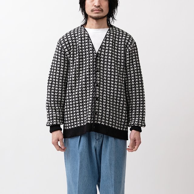 Needles V Neck Cardigan Houndstooth #Black [MR322]｜Silver and Gold Online  Store