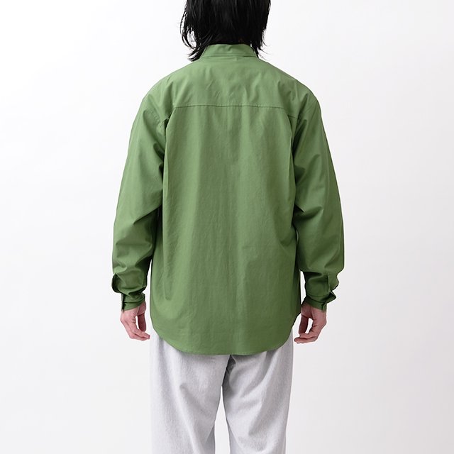 AURALEE WASHED FINX TWILL BIG SHIRT #GREEN [A23SS02TN]｜Silver and