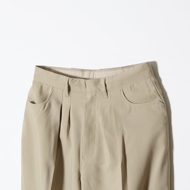 Two-tuck Wide Tapered Pants - T/R ホップサック #BEIGE [FR0301-M4008]