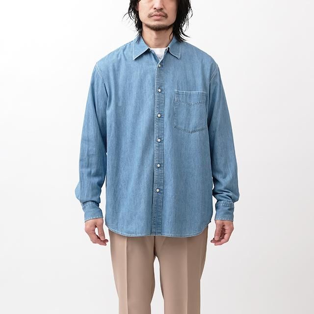 マラソン限定！ポイント5倍 Auralee Selvedge Super Light Denim Shirt