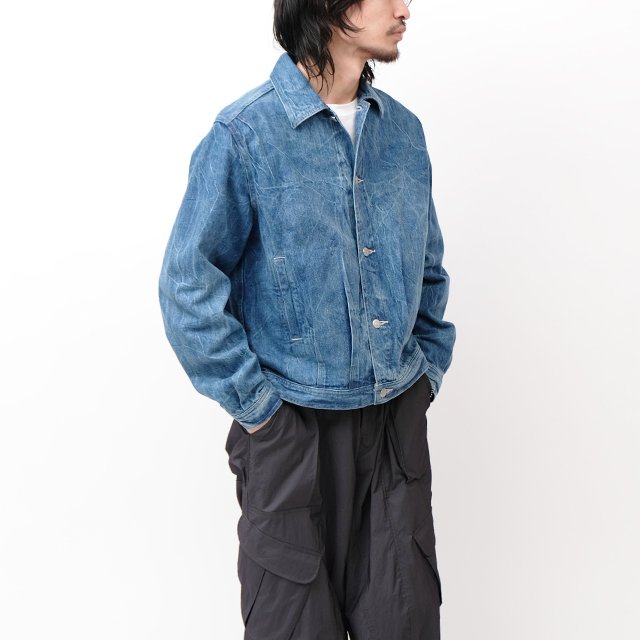 往復送料無料サイズ4 SELVEDGE FADED DENIM LIGHT BLOUSON アウター