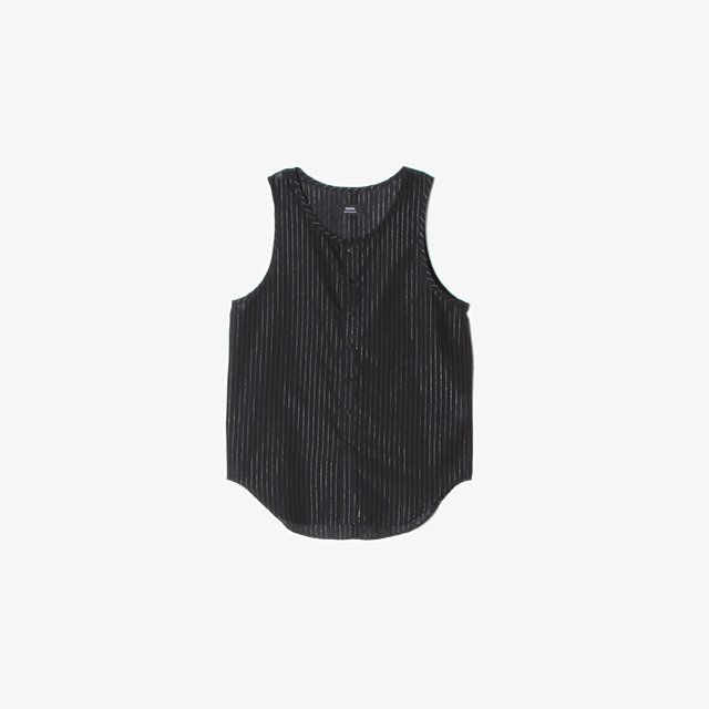 Tank Top - Cotton #Black Lame Stripe