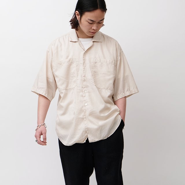 KATHARINE HAMNETT LONGTAIL HALF SLEAVED SHIRT #STONE [23S-KHS-02