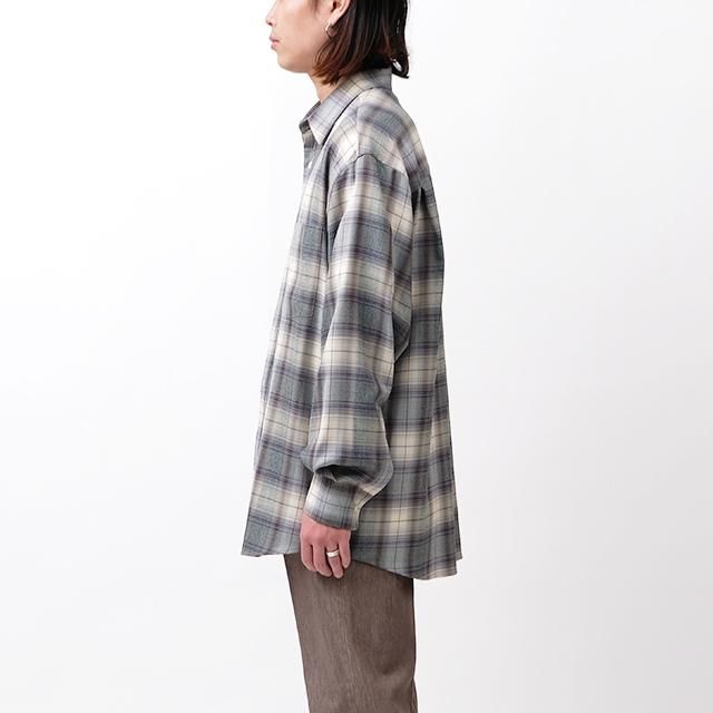 auralee SUPER LIGHT WOOL CHECK SHIRTS