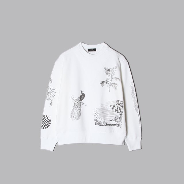 ensou. Multi-print Sweatshirt #White [E09T001]｜Silver and Gold ...