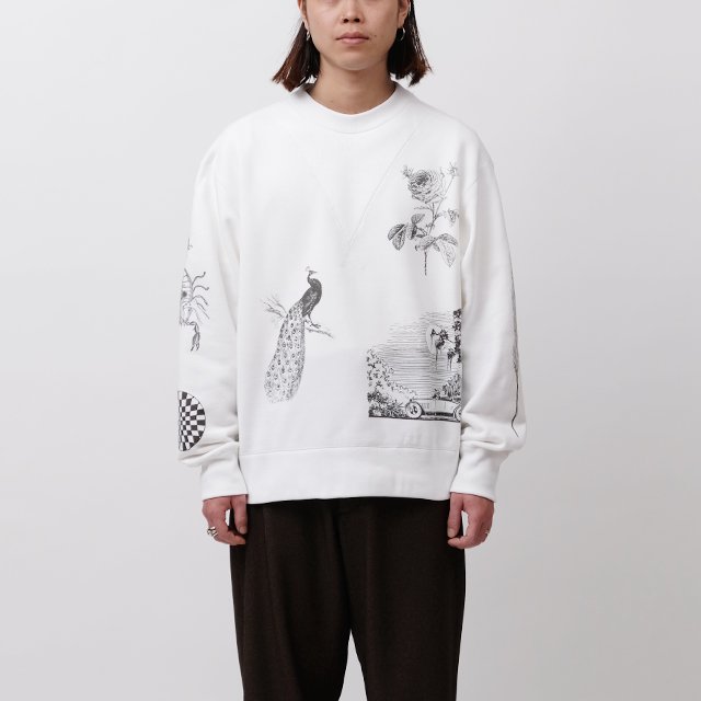 Multi-print Sweatshirt #White [E09T001]