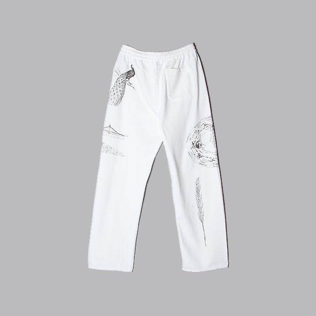 Multi-print Sweatpants #White [E09T003]