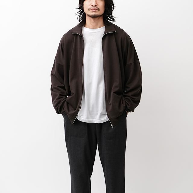 SUPER HIGH GAUGE SWEAT ZIP BLOUSON #DARK BROWN [A23AB01CU]